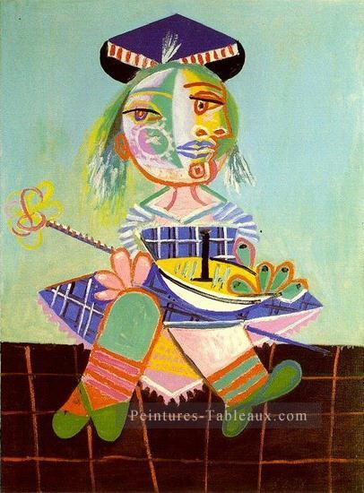 Maya a deux ans et demi avec un bateau 1938 cubisme Pablo Picasso Peintures à l'huile